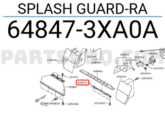 Nissan 648473XA0A SPLASH GUARD-RA