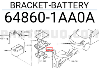 Nissan 648601AA0A BRACKET-BATTERY