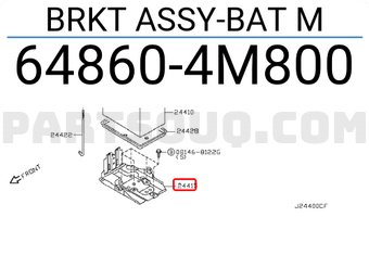 Nissan 648604M800 BRKT ASSY-BAT M