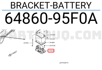 Nissan 6486095F0A BRACKET-BATTERY