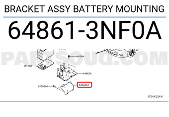 Nissan 648613NF0A BRACKET ASSY BATTERY MOUNTING