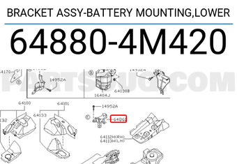 Nissan 648804M420 BRACKET ASSY-BATTERY MOUNTING,LOWER