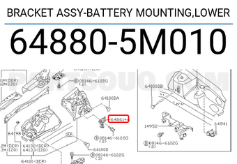 Nissan 648805M010 BRACKET ASSY-BATTERY MOUNTING,LOWER
