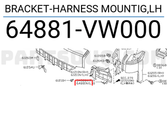 Nissan 64881VW000 BRACKET-HARNESS MOUNTIG,LH