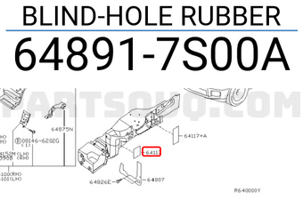 Nissan 648917S00A BLIND-HOLE RUBBER