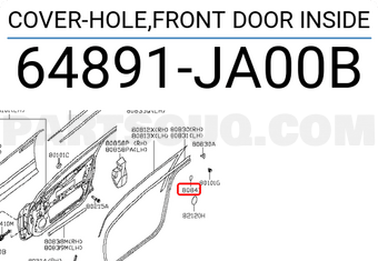Nissan 64891JA00B COVER-HOLE,FRONT DOOR INSIDE