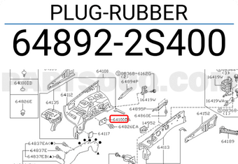Nissan 648922S400 PLUG-RUBBER