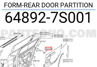 Nissan 648927S001 FORM-REAR DOOR PARTITION