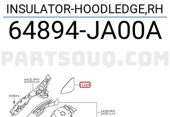 Nissan 64894JA00A INSULATOR-HOODLEDGE,RH