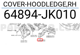Nissan 64894JK010 COVER-HOODLEDGE,RH