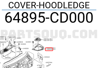 Nissan 64895CD000 COVER-HOODLEDGE