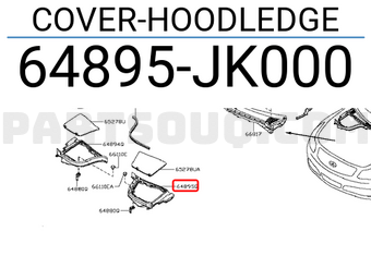 Nissan 64895JK000 COVER-HOODLEDGE
