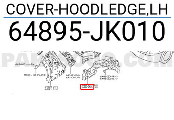Nissan 64895JK010 COVER-HOODLEDGE,LH