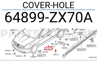 Nissan 64899ZX70A COVER-HOLE
