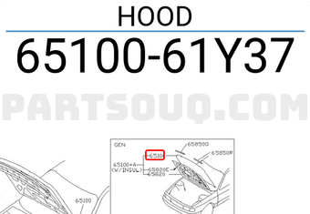 Nissan 6510061Y37 HOOD
