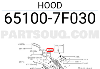 Nissan 651007F030 HOOD