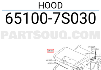 Nissan 651007S030 HOOD