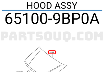 Nissan 651009BP0A HOOD ASSY