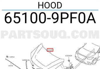 Nissan 651009PF0A HOOD