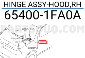 Nissan 654001FA0A HINGE ASSY-HOOD,RH
