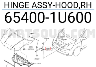 Nissan 654001U600 HINGE ASSY-HOOD,RH