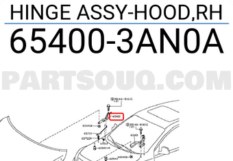 Nissan 654003AN0A HINGE ASSY-HOOD,RH