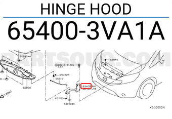 Nissan 654003VA1A HINGE HOOD