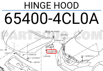 Nissan 654004CL0A HINGE HOOD