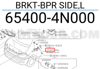 Nissan 654004N000 BRKT-BPR SIDE,L