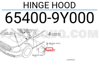 Nissan 654009Y000 HINGE HOOD