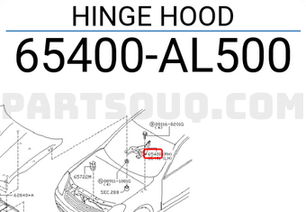 Nissan 65400AL500 HINGE HOOD