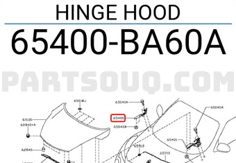 Nissan 65400BA60A HINGE HOOD