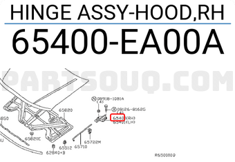 Nissan 65400EA00A HINGE ASSY-HOOD,RH