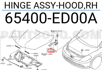 Nissan 65400ED00A HINGE ASSY-HOOD,RH