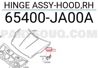 Nissan 65400JA00A HINGE ASSY-HOOD,RH