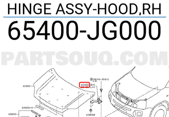 Nissan 65400JG000 HINGE ASSY-HOOD,RH