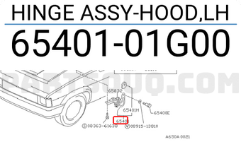 Nissan 6540101G00 HINGE ASSY-HOOD,LH