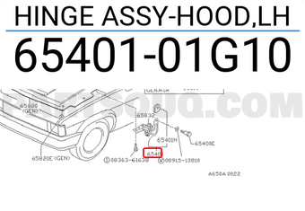 Nissan 6540101G10 HINGE ASSY-HOOD,LH