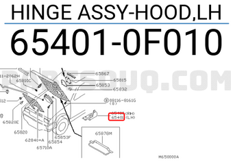 Nissan 654010F010 HINGE ASSY-HOOD,LH