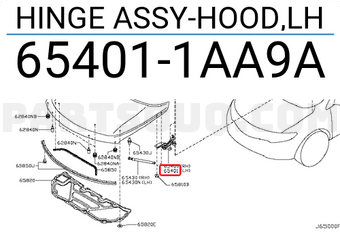 Nissan 654011AA9A HINGE ASSY-HOOD,LH