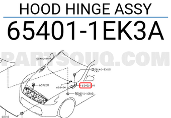 Nissan 654011EK3A HOOD HINGE ASSY