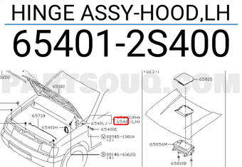 Nissan 654012S400 HINGE ASSY-HOOD,LH