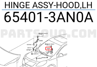 Nissan 654013AN0A HINGE ASSY-HOOD,LH