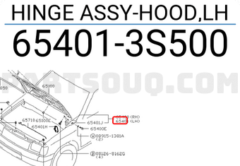 Nissan 654013S500 HINGE ASSY-HOOD,LH