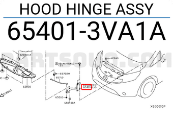 Nissan 654013VA1A HOOD HINGE ASSY