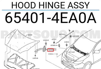 Nissan 654014EA0A HOOD HINGE ASSY