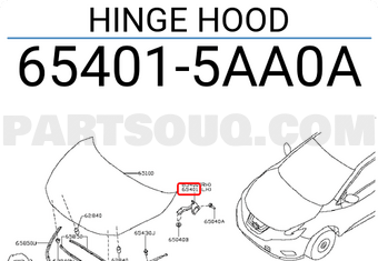 Nissan 654015AA0A HINGE HOOD
