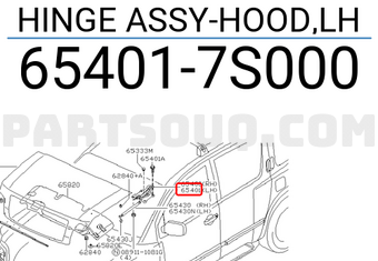 Nissan 654017S000 HINGE ASSY-HOOD,LH