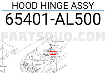 Nissan 65401AL500 HOOD HINGE ASSY
