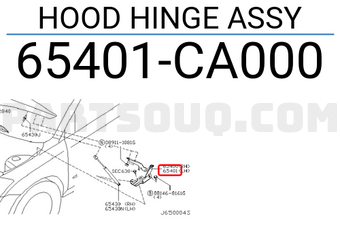 Nissan 65401CA000 HOOD HINGE ASSY